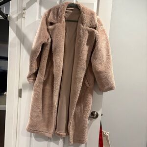 ALO light pink Sherpa Trench NWOT in XS